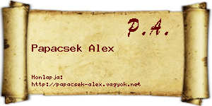 Papacsek Alex névjegykártya