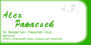 alex papacsek business card